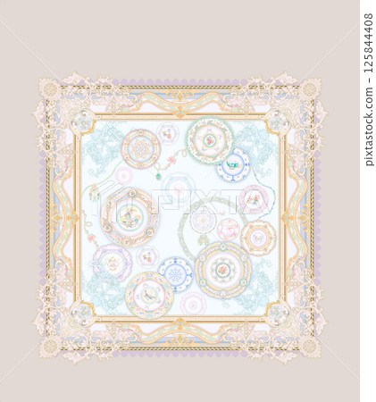 Beautiful Handmade Flower and Scroll Motif Drawings 125844408