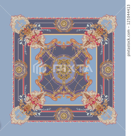 Beautiful Handmade Flower and Scroll Motif Drawings 125844413