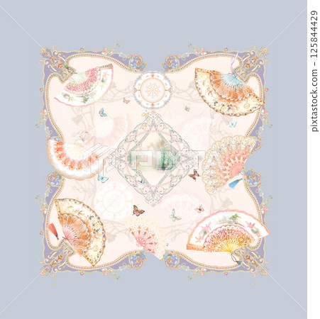Beautiful Handmade Flower and Scroll Motif Drawings 125844429