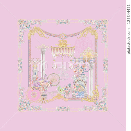 Beautiful Handmade Flower and Scroll Motif Drawings 125844431