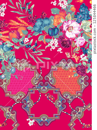 Aesthetic Hand Drawn Curly and Floral Illustration Works 125844466