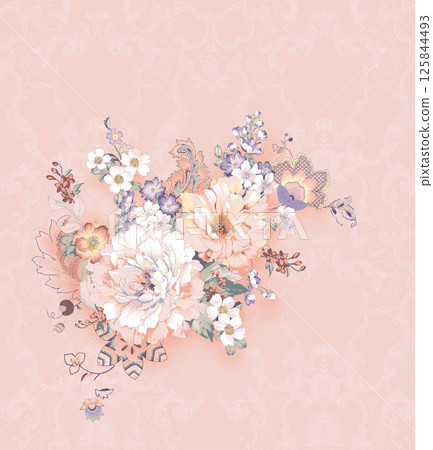 Aesthetic Hand Drawn Curly and Floral Illustration Works 125844493