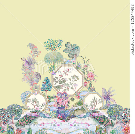 Aesthetic Hand Drawn Curly and Floral Illustration Works 125844498