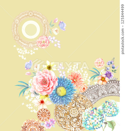 Aesthetic Hand Drawn Curly and Floral Illustration Works 125844499