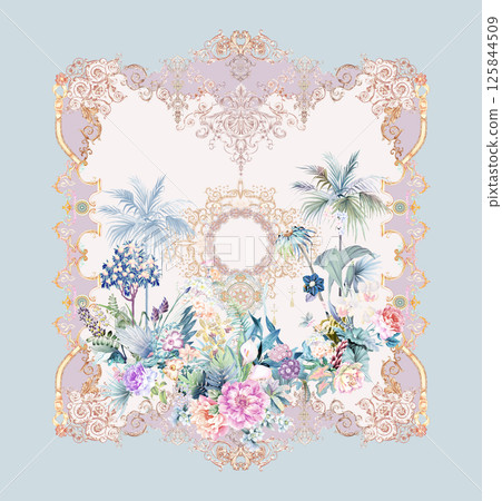 Aesthetic Hand Drawn Curly and Floral Illustration Works 125844509