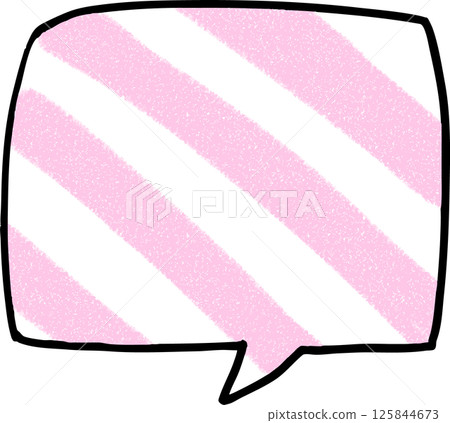 Handwritten speech bubble - pink stripes 125844673