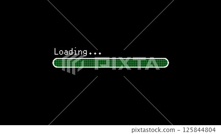 8-bit retro game loading screen illustration (black background) 125844804