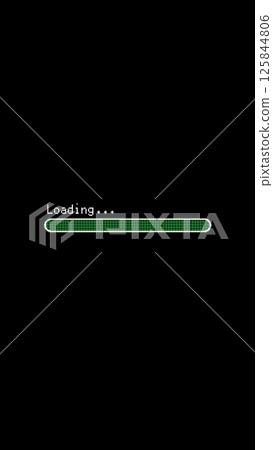 8-bit retro game loading screen illustration (black background) 8-bit retro game loading screen illustration (black background) 125844806
