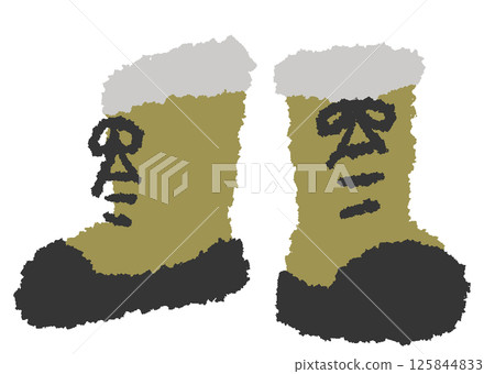 簡單可愛的手繪雪靴插畫 簡單可愛的手繪雪靴插畫 125844833