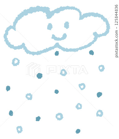 A simple and cute illustration of snow with a hand-drawn feel 125844836