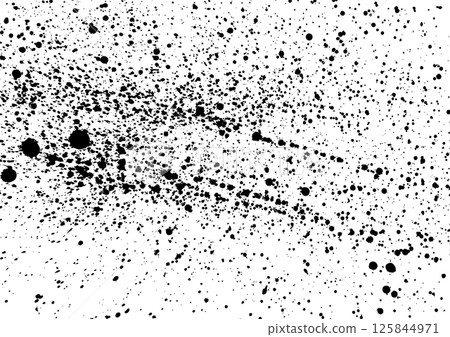 Fine black ink splattering from left to right 125844971