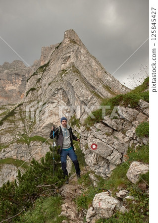 High mountain landscape view in the Dinaric Alps in Montenegro, Bobotov Kuk High mountain landscape view in the Dinaric Alps in Montenegro, Bobotov Kuk 125845427