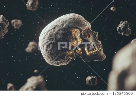 Skull Figure in Vast Emptiness of Space Skull Figure in Vast Emptiness of Space 125845500