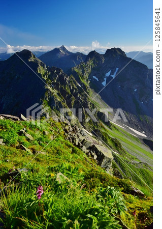 The peaks of the Northern Alps as seen from Mount Hotaka The peaks of the Northern Alps as seen from Mount Hotaka 125845641