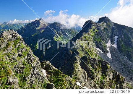 從穗高山眺望北阿爾卑斯山峰 125845649