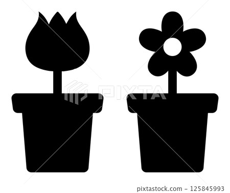 Flower Icon Black Flower Icon Black 125845993