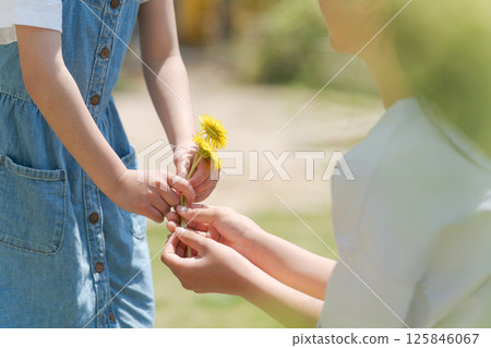 遞上一朵蒲公英的女孩 125846067