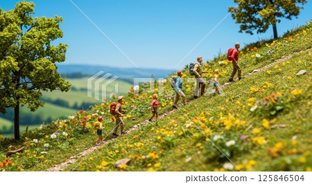 具有季節感的微型自然景觀,以新鮮的春天綠植和鮮花為特色 具有季節感的微型自然景觀,以新鮮的春天綠植和鮮花為特色 125846504