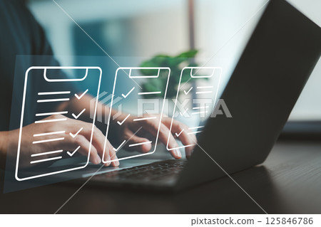 Efficient task management through digital checklists and organized planning systems. 125846786