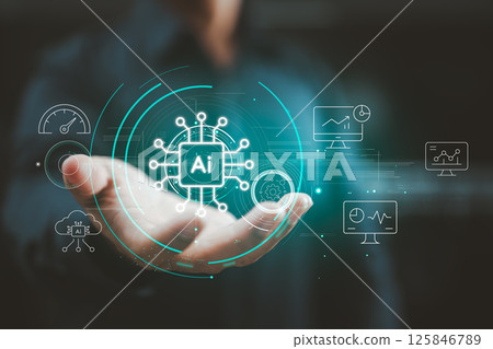 AI-Driven Data Analysis. Smart Performance Monitoring. Machine Learning in Business. 125846789