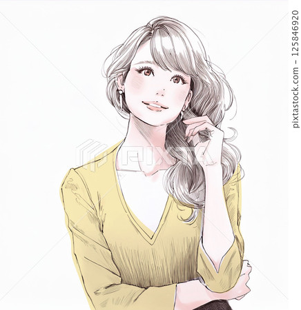 Illustration material of women and girls 125846920