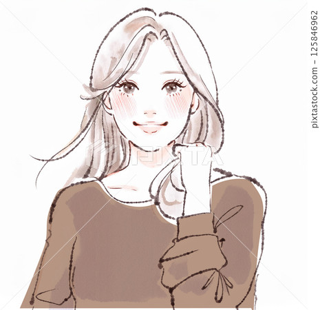 Illustration material of women and girls 125846962