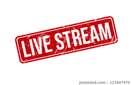 Live Stream Rubber Stamp Seal Vector 125847470