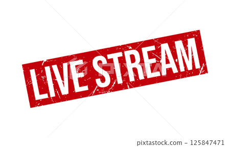 Live Stream Rubber Stamp Seal Vector 125847471