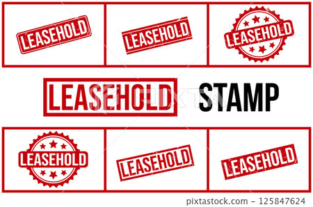 Leasehold Rubber Stamp Set Vector Leasehold Rubber Stamp Set Vector 125847624