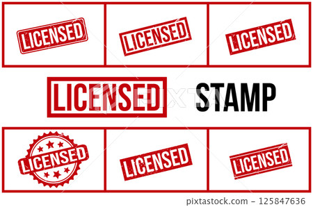 Licensed Rubber Stamp Set Vector Licensed Rubber Stamp Set Vector 125847636