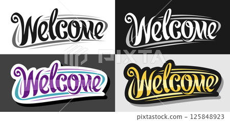 Vector Welcome Sign Set 125848923