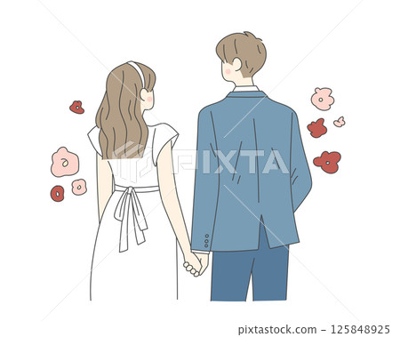 已婚夫婦的背影 125848925