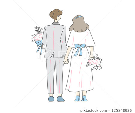 已婚夫婦的背影 125848926
