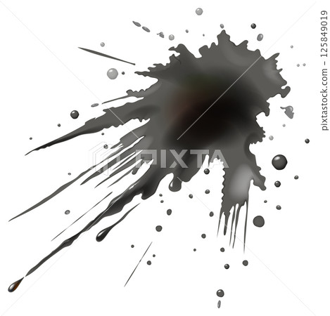 Dynamic Black Ink Splash Illustration 125849019