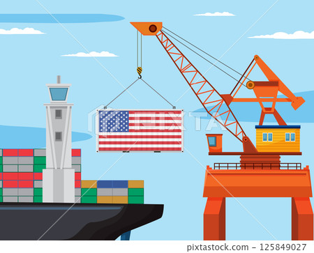 International Trade and Shipping Illustration 125849027