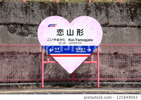 [Chizu Express] Station name sign at Koiyamagata Station (Chizu Line) 125849083