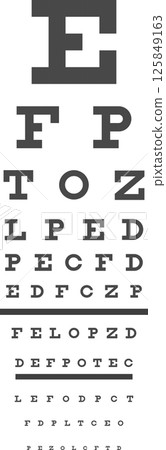 Eye test chart illustration. Accurate vision measurement. Eye test chart illustration. Accurate vision measurement. 125849163