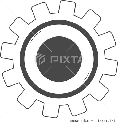 Black and white gear illustration. Black and white gear illustration. 125849171