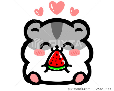 Cute and relaxed Djungarian hamster illustration material 4 Cute and relaxed Djungarian hamster illustration material 4 125849453