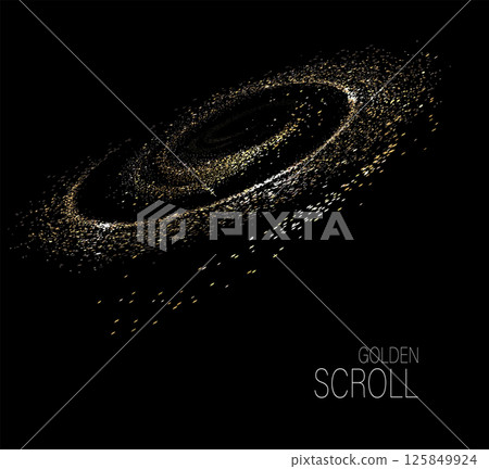 A separate design element, an exquisite golden swirl of fine tinsel A separate design element, an exquisite golden swirl of fine tinsel 125849924