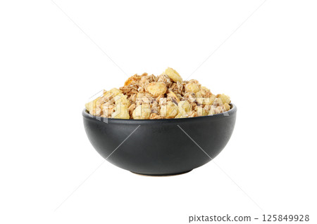PNG, Muesli in a bowl, isolated on white background 125849928
