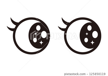 Cute sparkling eyes looking to one side Cute sparkling eyes looking to one side 125850119