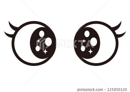 Cute cross-eyed sparkling eyes Cute cross-eyed sparkling eyes 125850120