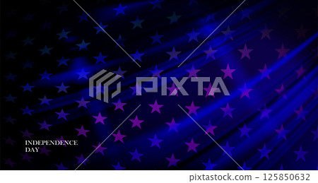 Festive abstract blue illustration with wavy American flag element Festive abstract blue illustration with wavy American flag element 125850632