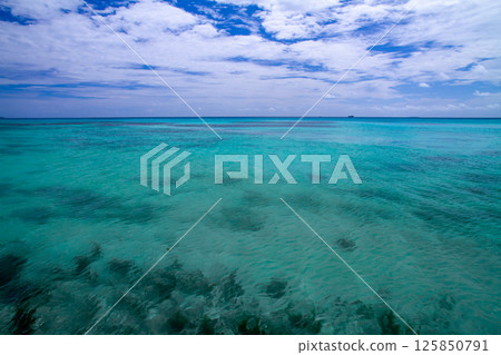 The vivid blue lagoon of Fongafale Island in Funafuti Atoll, the capital of Tuvalu, an island nation in Oceania and Polynesia The vivid blue lagoon of Fongafale Island in Funafuti Atoll, the capital of Tuvalu, an island nation in Oceania and Polynesia 125850791