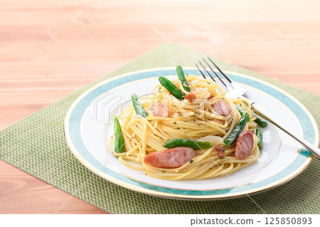 Peperoncino Pasta with Beans and Sausages Peperoncino Pasta with Beans and Sausages 125850893
