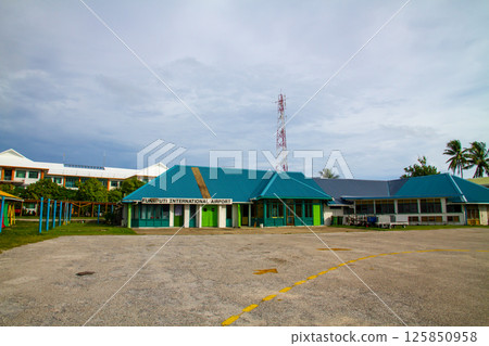 Funafuti International Airport on Fongafale Island in Funafuti Atoll, the capital of Tuvalu, an island nation in Oceania and Polynesia Funafuti International Airport on Fongafale Island in Funafuti Atoll, the capital of Tuvalu, an island nation in Oceania and Polynesia 125850958