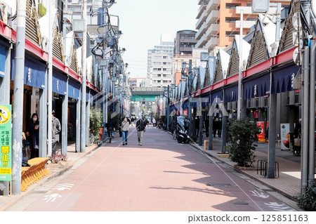 Tokyo cityscape: Tsukishima Monja Street 125851163