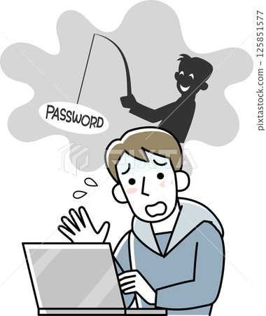 Man victim of online fraud Man victim of online fraud 125851577