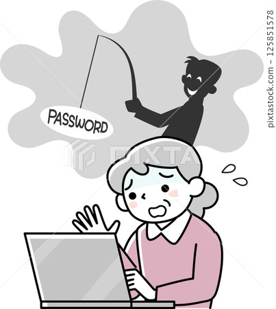 老年女性網路詐騙受害者 125851578